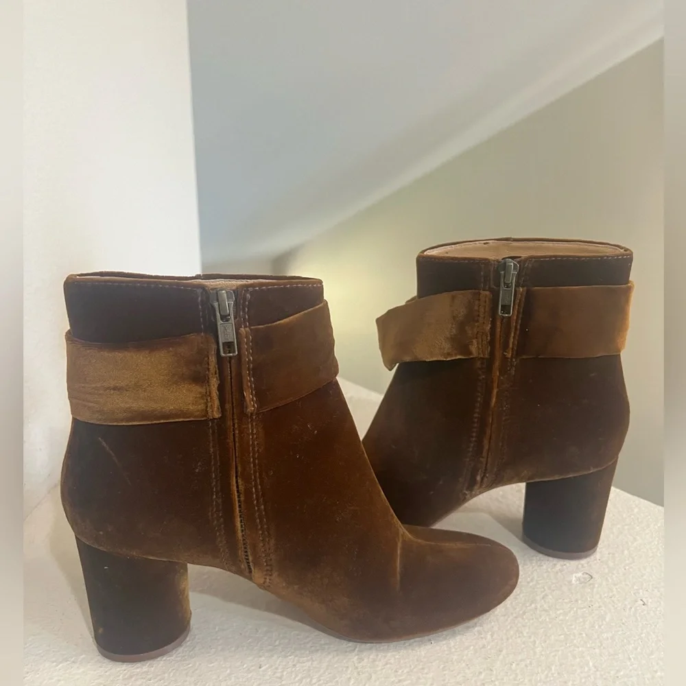 MADEWELL The Esme Brown Velvet‎ Knot Tie Boots -8